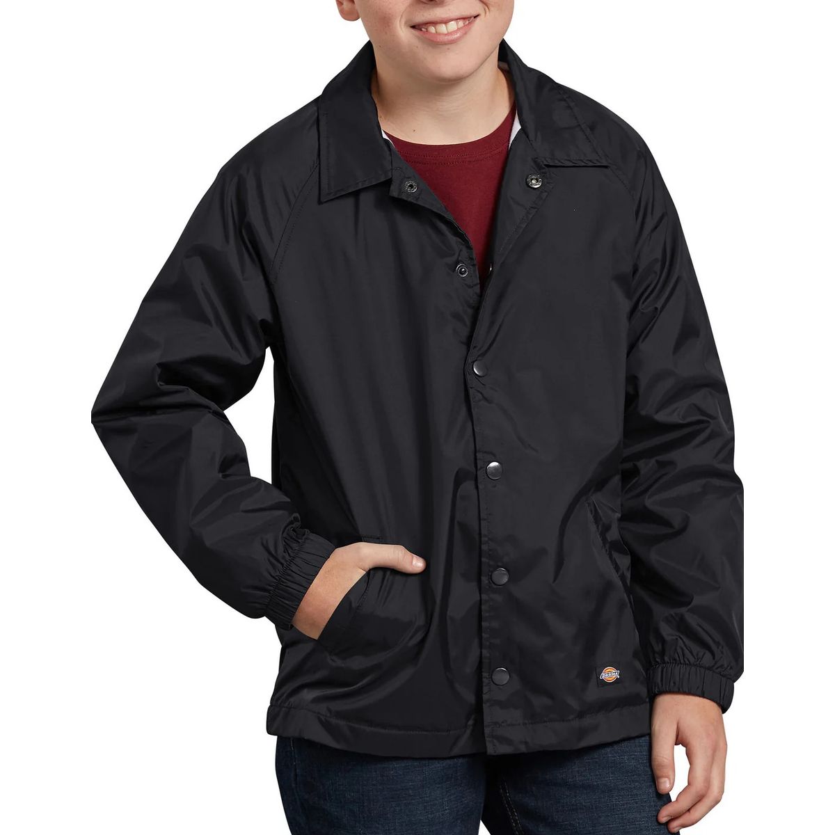 DICKIES - CHAQUETA DICKIES NYLON CIERRE FRONTAL PARA NIÑOS- NEGRO