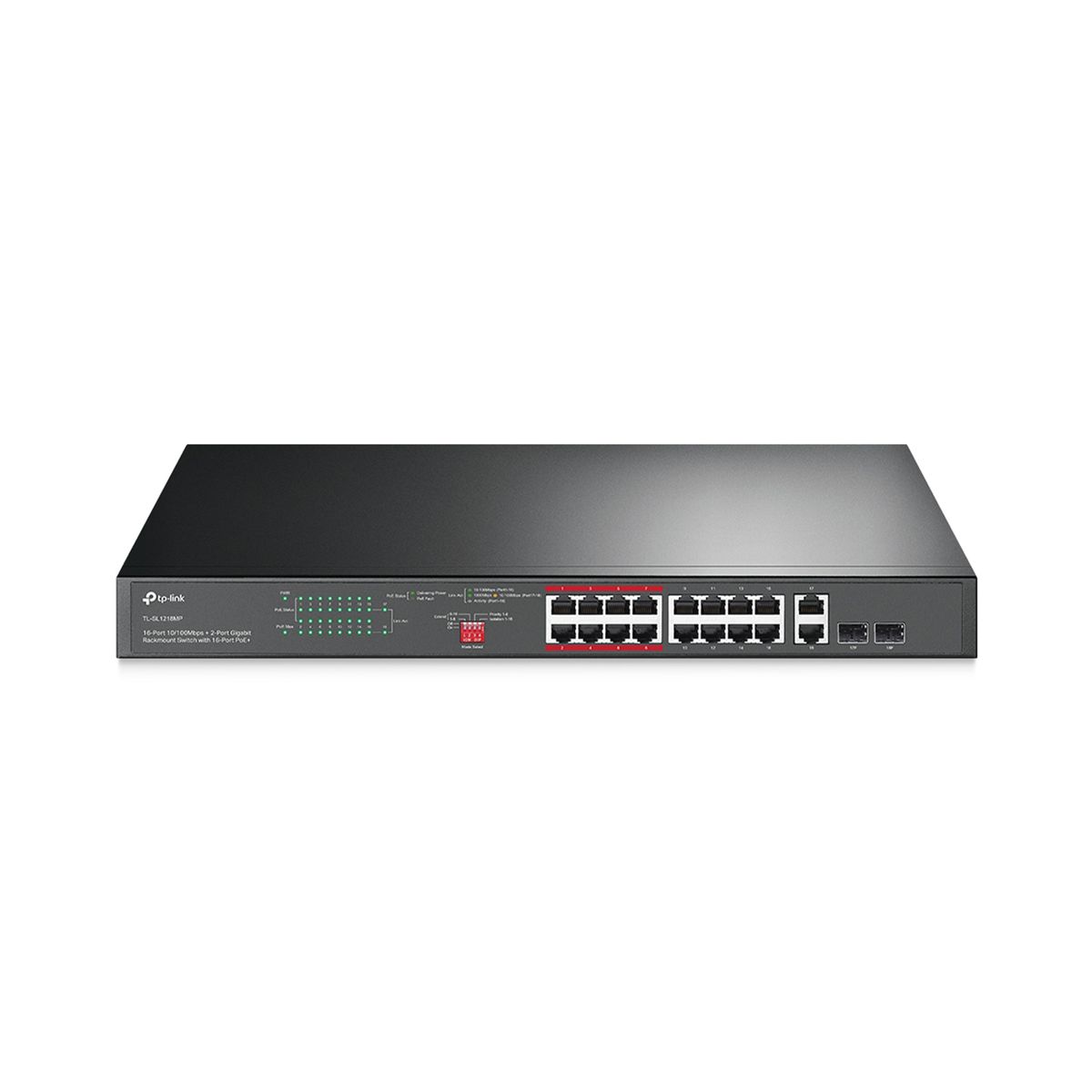 TP LINK - SWITCH TP-LINK TL-SL1218MP 16 PUERTOS RJ45 POE V2.2  P-N TL-SL1218MP