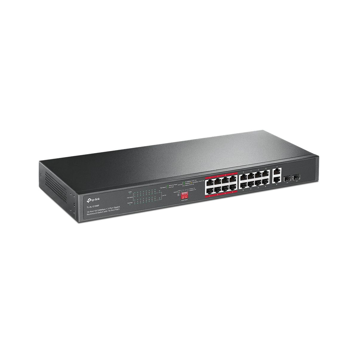 TP LINK - SWITCH TP-LINK TL-SL1218MP 16 PUERTOS RJ45 POE V2.2  P-N TL-SL1218MP