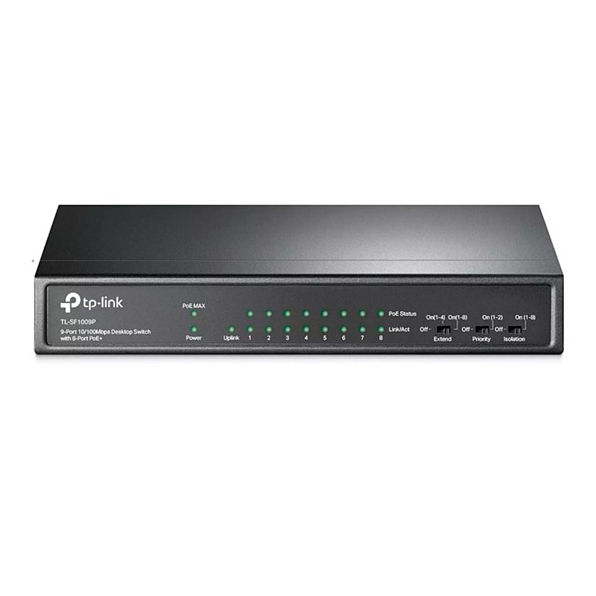 TP LINK - SWITCH DE ESCRITORIO TP-LINK TL-SF1009P 9 PUERTOS P-N TL-SF1009P V1.0