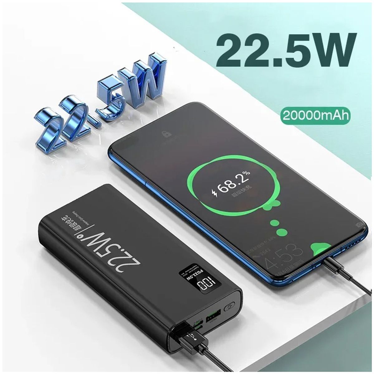 GENERICO - Power Bank Leon L1 15000 mAh Carga Rápida 25W Pantalla Digital