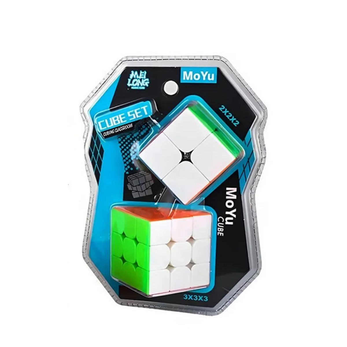 GENERICO - Pack de Dos Cubos Rubicks 2x2 y 3x3 Moyu