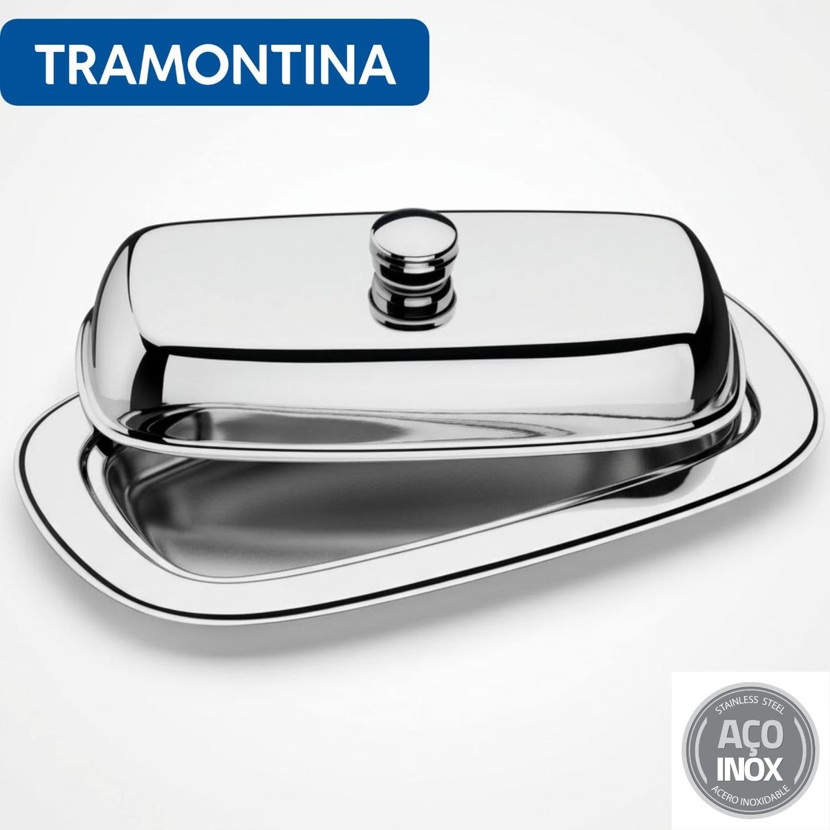 TRAMONTINA - Mantequillera Tramontina Service con Tapa