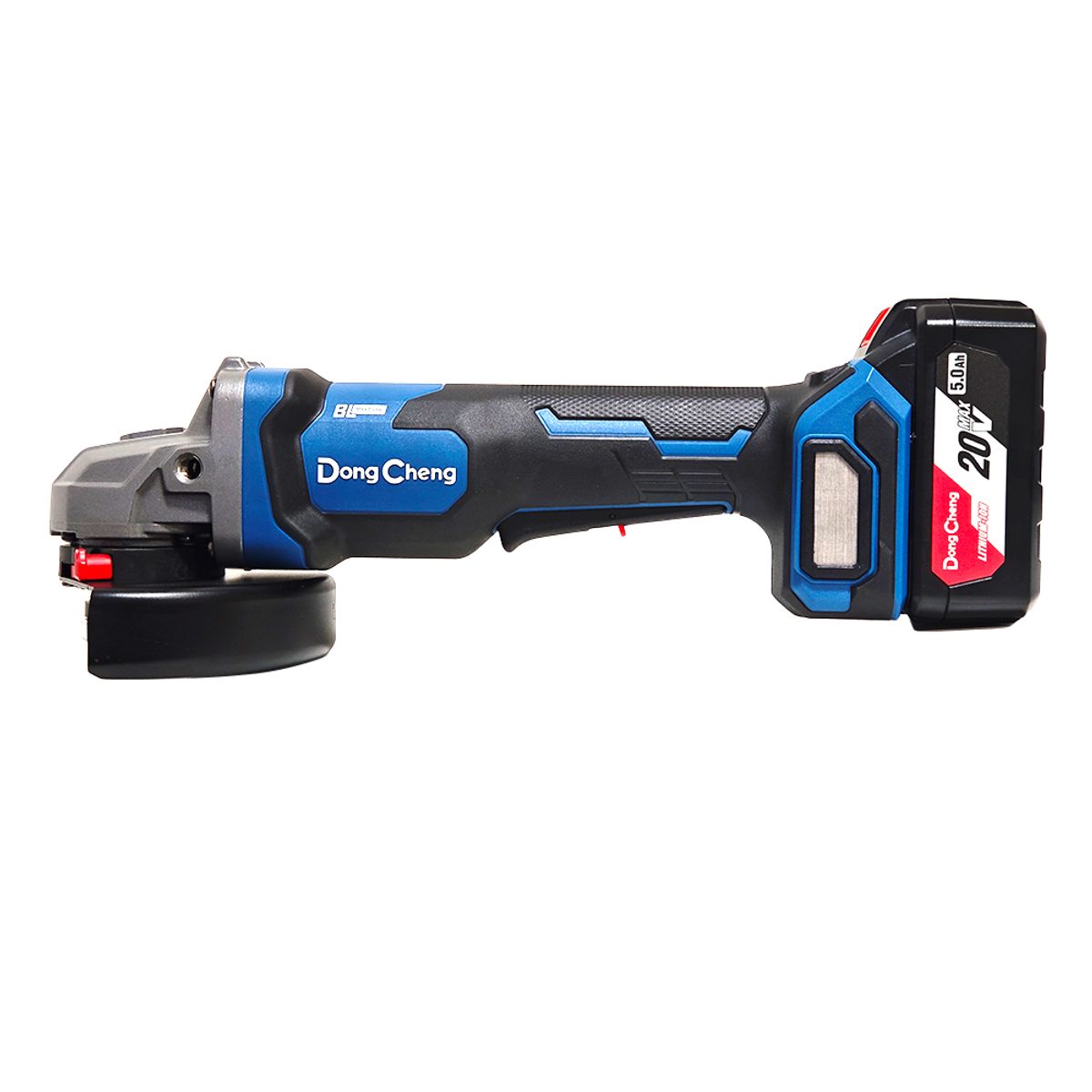 DONGCHENG - Amoladora Industrial Inalámbrica 5 ' Dongcheng DCSM04-125PFK 20V 2Bat x 5Ah Hombre Muerto Brushless