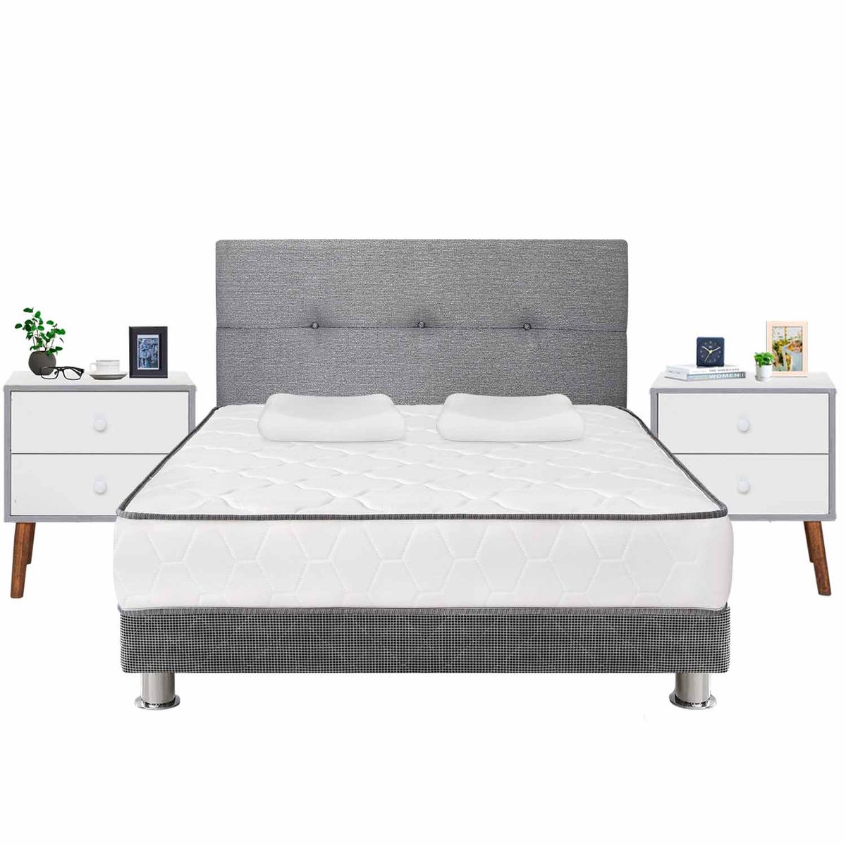 FORLI - Dormitorio Igneo Plata 2 Plz + 02 Veladores