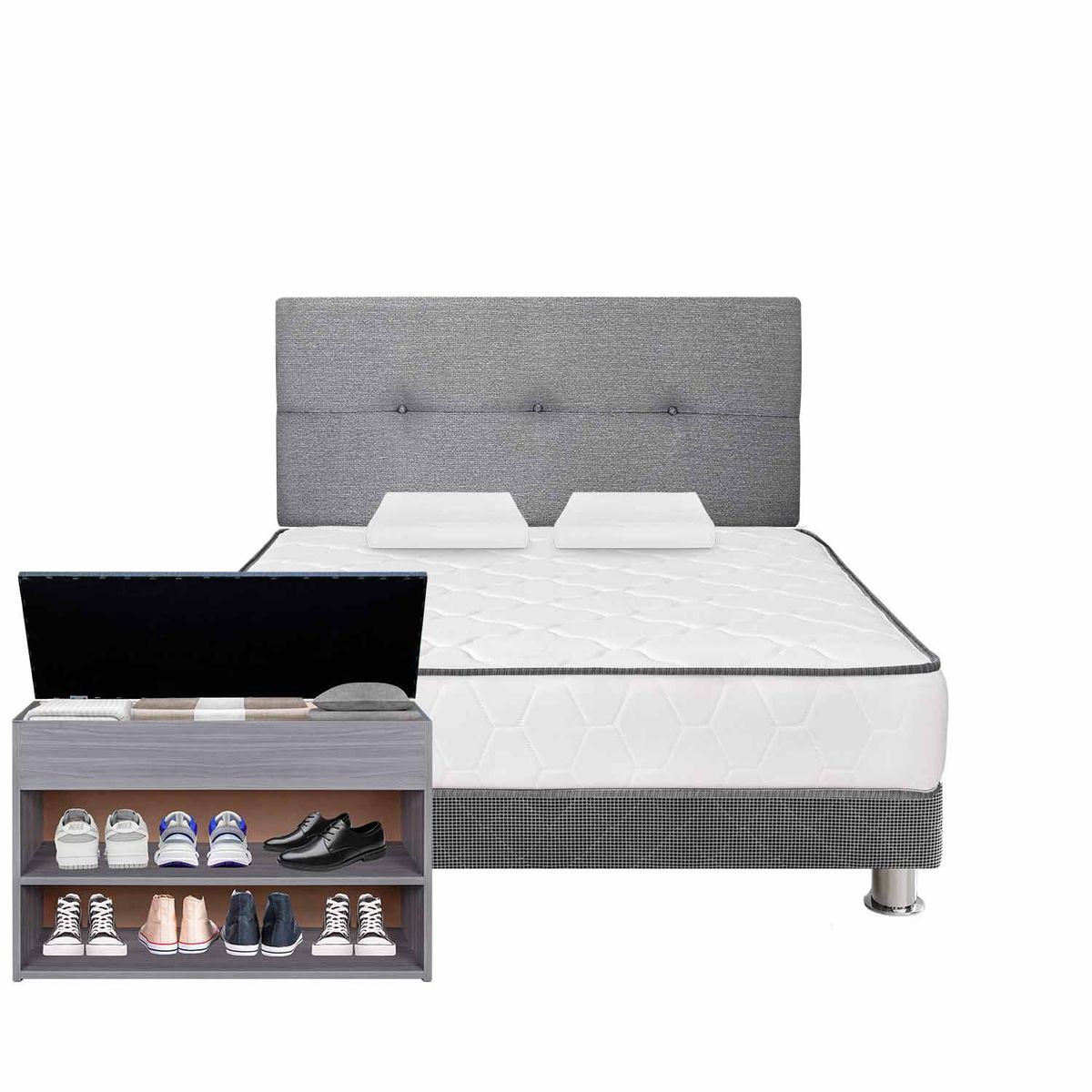FORLI - Dormitorio Igneo Plata 2 Plz + 01 Zapatera