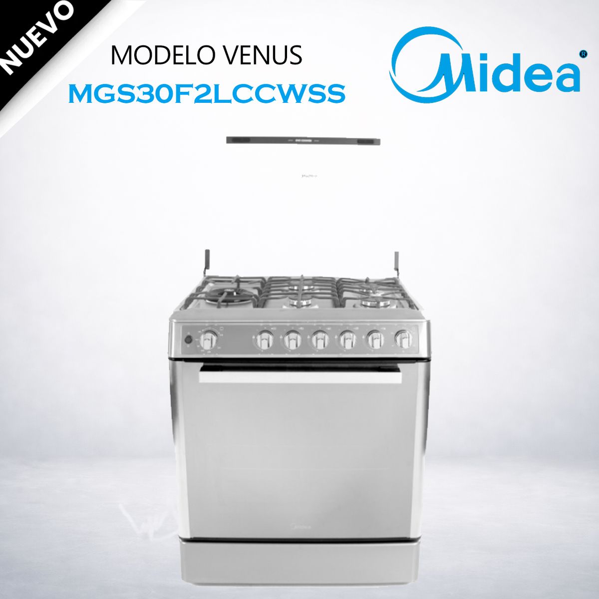 MIDEA - MGS30F2LCCWSS-PE - Cocina De Pie 1 Horno 5 Hornillas 30 Midea