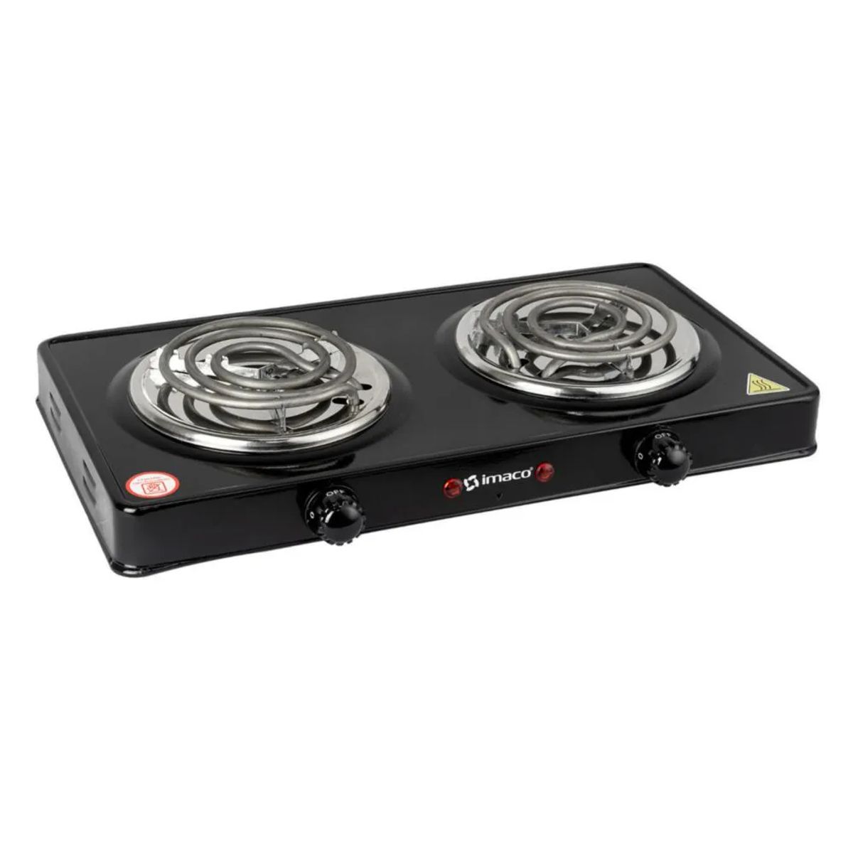 IMACO - Cocina Eléctrica IMACO HP1400 2 Hornillas 2000W con Quemadores de Metal