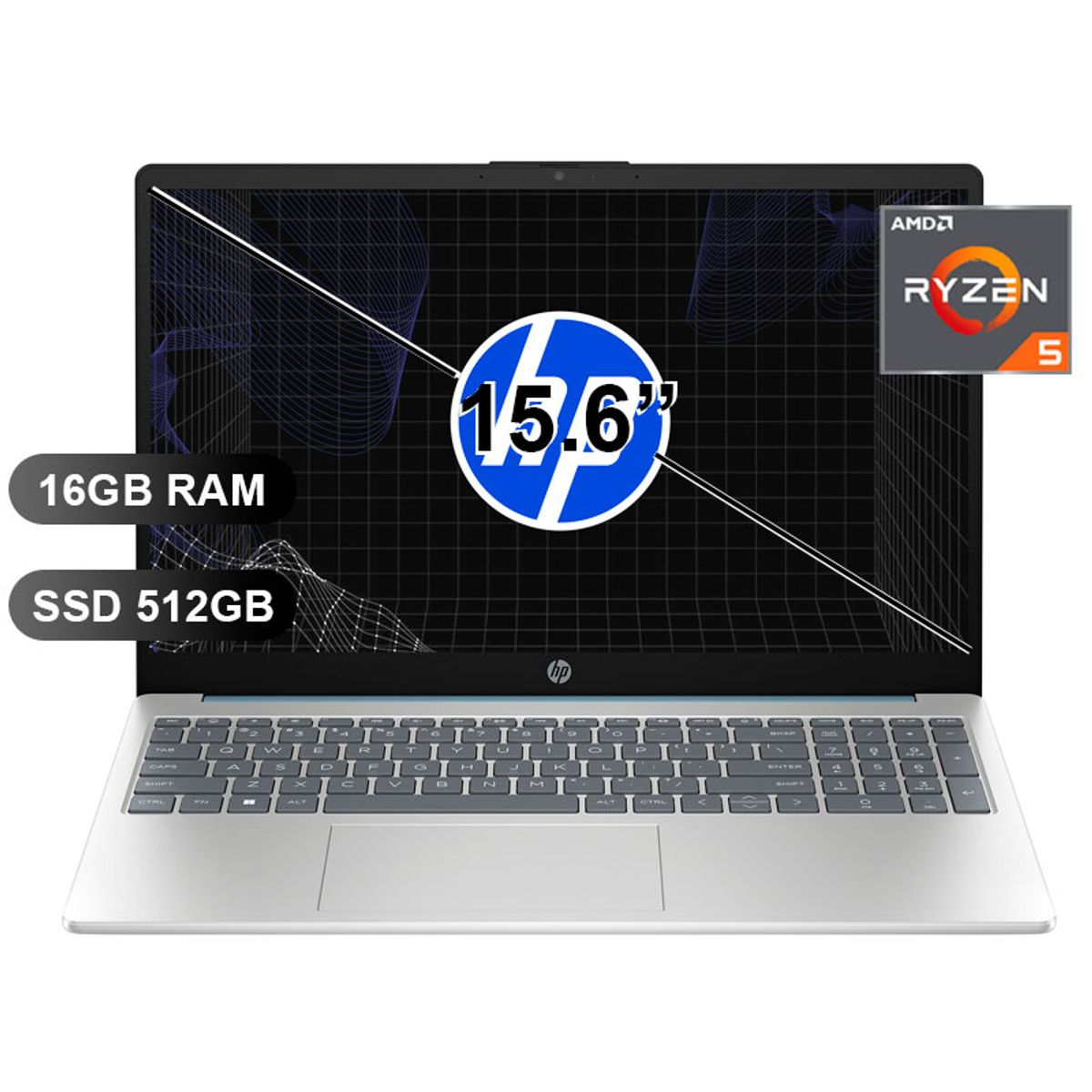 HP - Laptop HP 15-FC0256LA RYZEN 5-7520U, 16GB RAM, 512GB SSD, SIN WINDOWS, 15.6 B9TP9LA