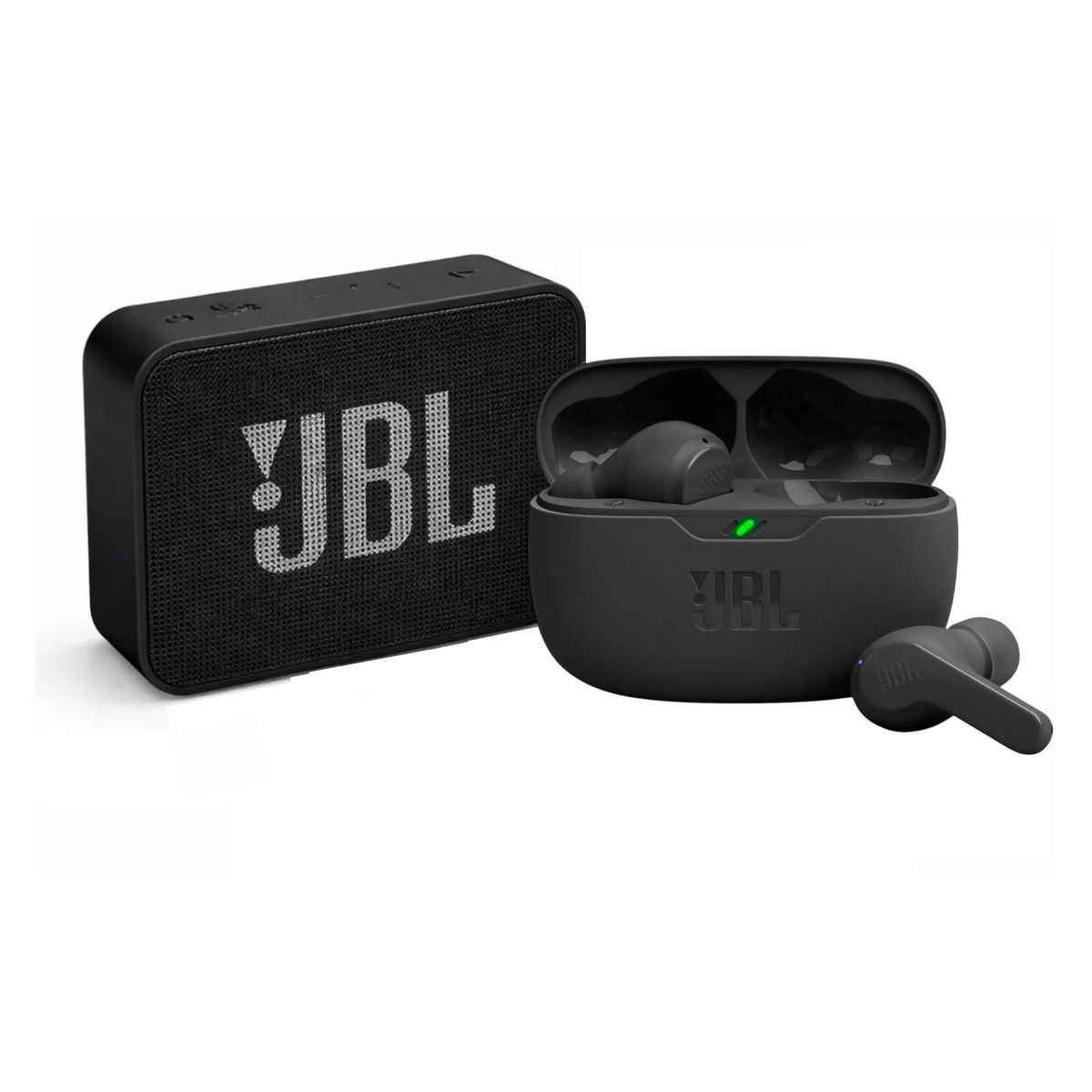 JBL - Audifono Bluetooth JBL Vive Beam + Parlante Bluetooth JBL Go Essential 2