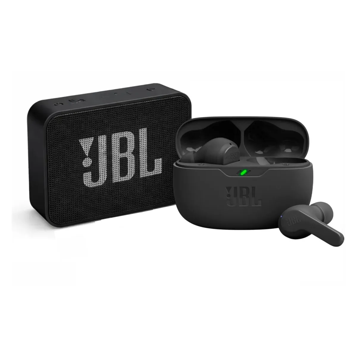 JBL - Audifono Bluetooth JBL Vive Beam + Parlante Bluetooth JBL Go Essential 2