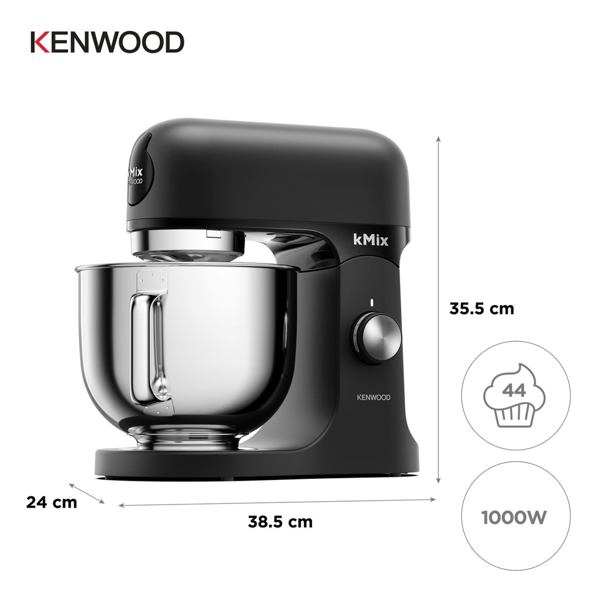 KENWOOD - Batidora De Pedestal kMIX KMX751ABK Sleek Black