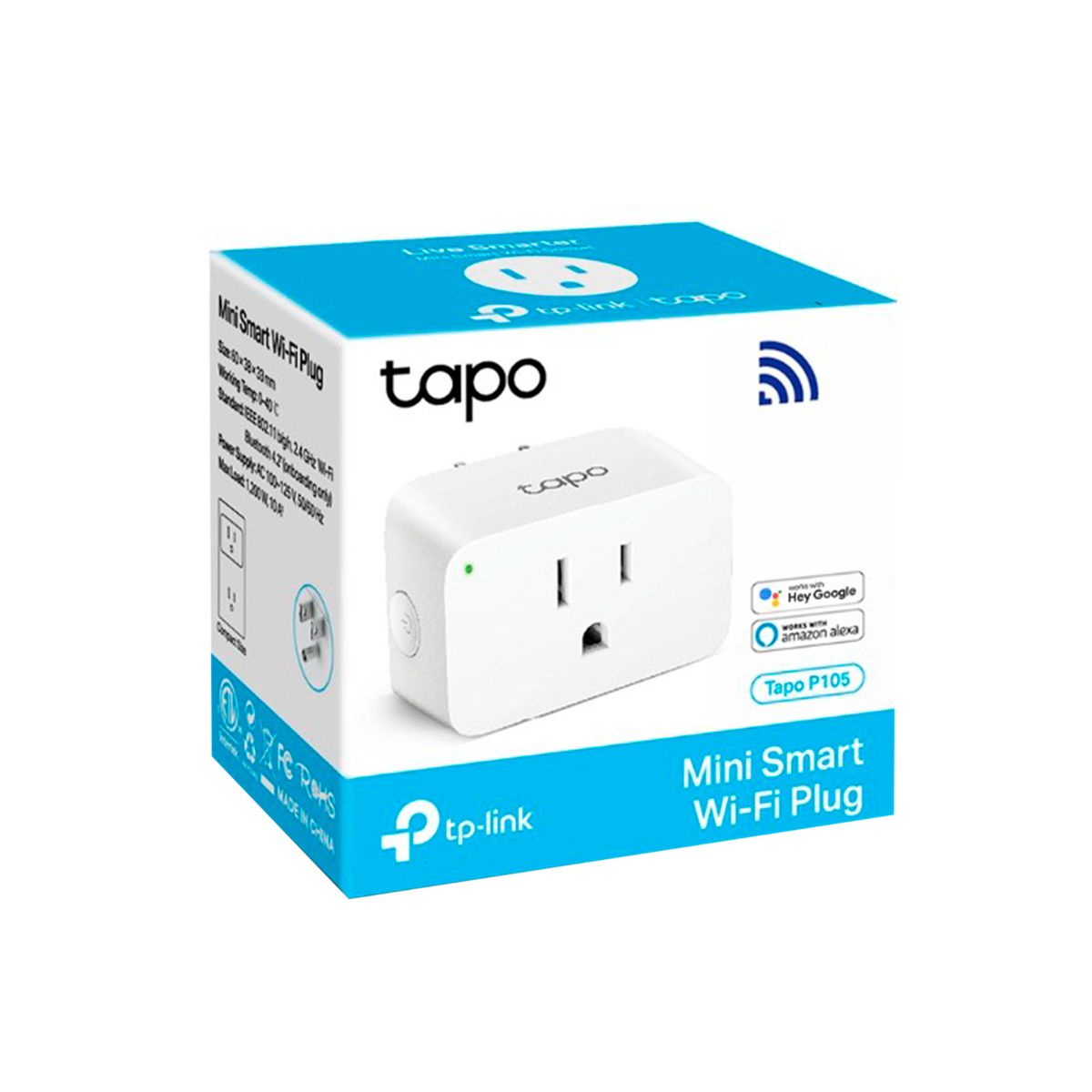 TP LINK - MINI ENCHUFE SMART TP-LINK TAPO P105 V1 WI-FI P-N TAPO P105-1PACK