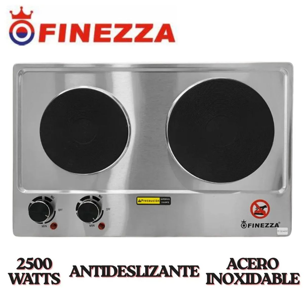 FINEZZA - Cocina eléctrica Finezza FZ-320H2CE 2 hornillas Acero inox
