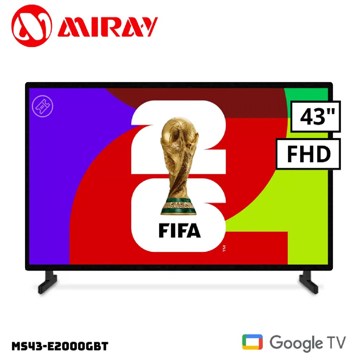MIRAY - Televisor Miray Google TV LED FHD 43 MS43-E2000GBT - Negro