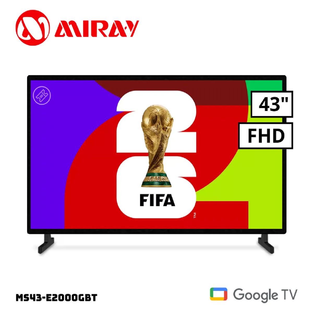 MIRAY - Televisor Miray Google TV LED FHD 43 MS43-E2000GBT - Negro