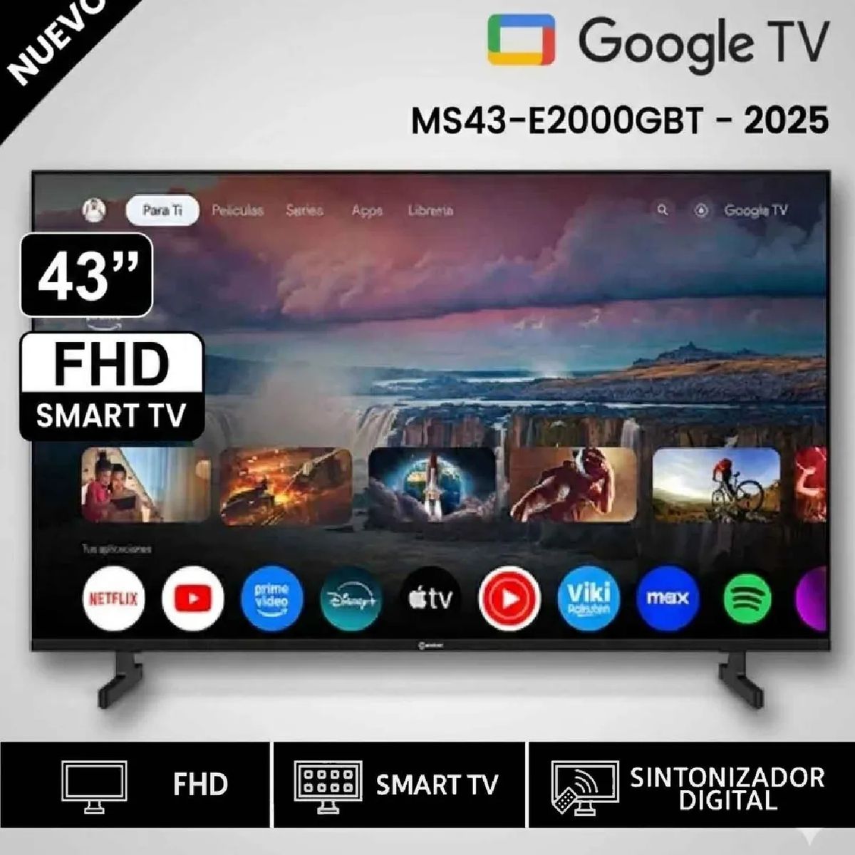 MIRAY - Televisor Miray Google TV LED FHD 43 MS43-E2000GBT - Negro