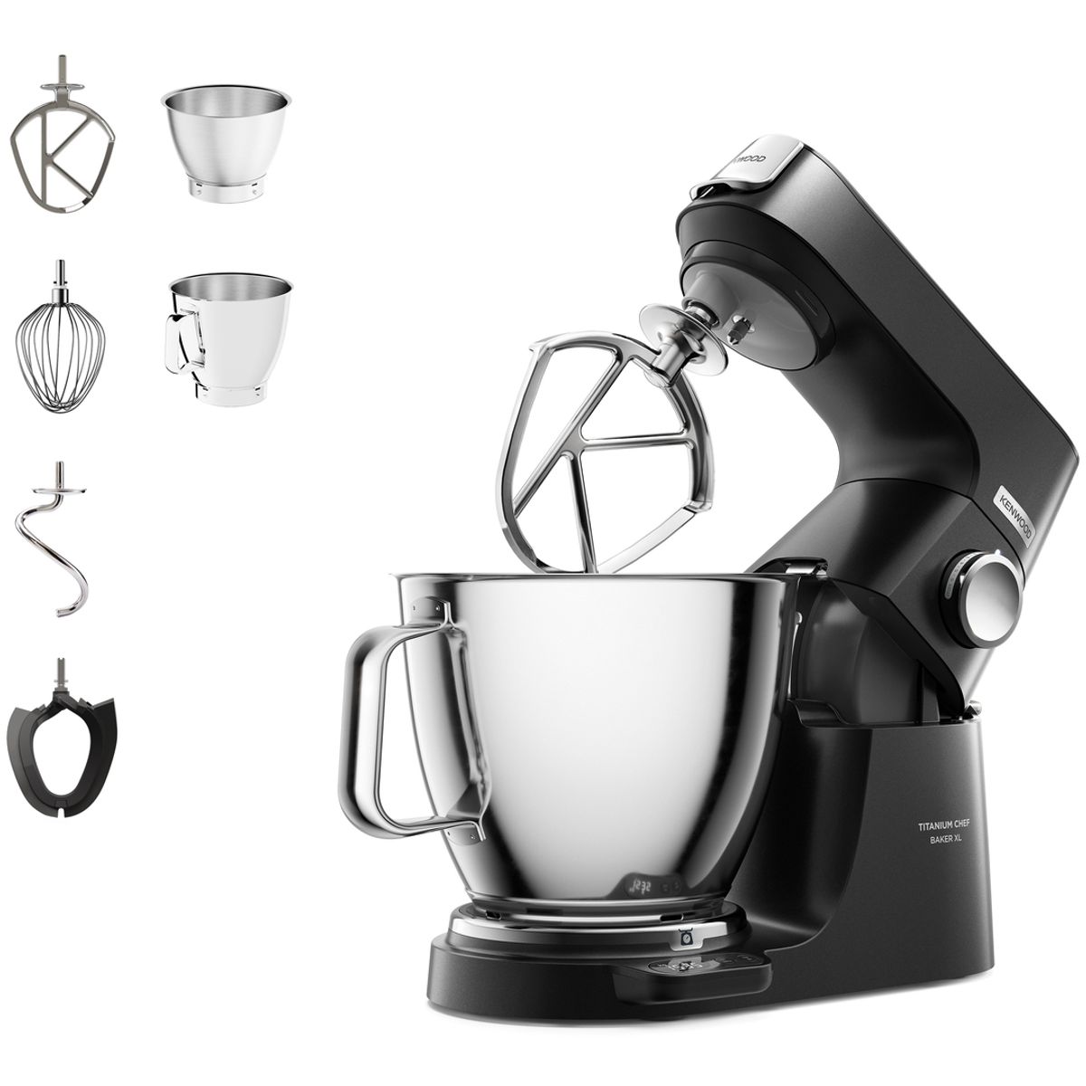 KENWOOD - Batidora Kenwood Titanium Chef Baker XL Silver KVL85.004BK DuoBowl Black