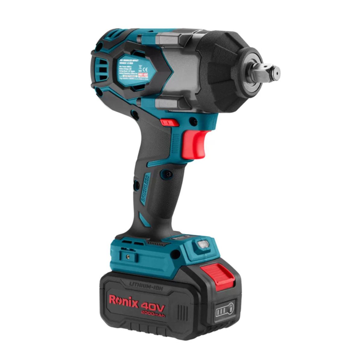 RONIX - Llave de Impacto 12″ 40V 2Ah Brushless Inalámbrico RONIX 8907-40V Industrial