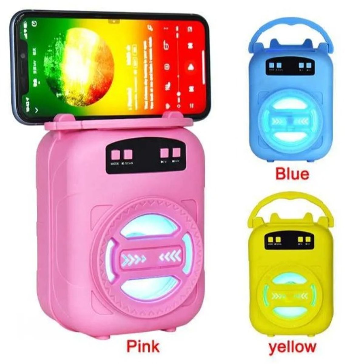 GENERICO - Altavoz portátil Bluetooth de 3 pulgadas LM-S375, inalámbrico ROSADO