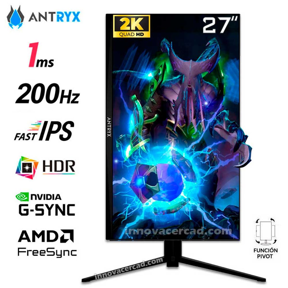 ANTRYX - Monitor ANTRYX XTREME VISION IPX2735Q 27" QHD 2560 x 1440, 200HZ, 1MS, HDR