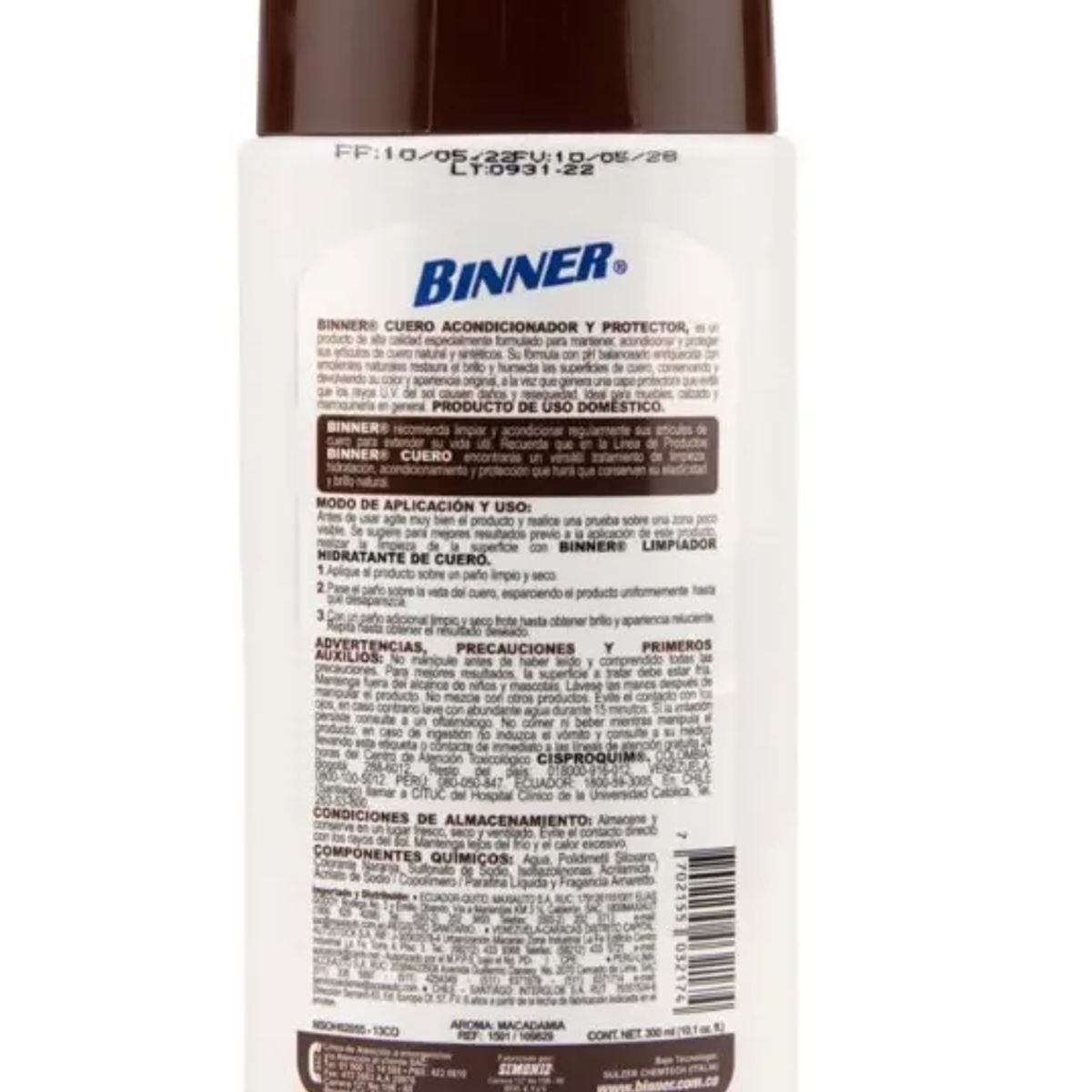 BINNER - BINNER CUERO LIMPIADOR Y ACONDICIONADOR 500ML