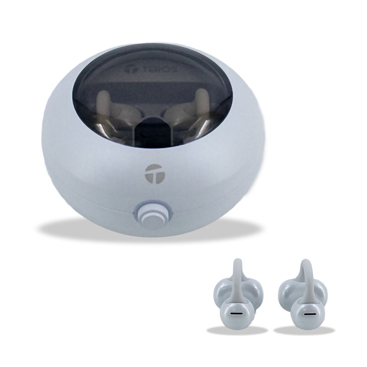 TEROS - Audífonos Inalámbricos TEROS TE-80712W, Bluetooth, Carga Tipo C, blanco Titanium