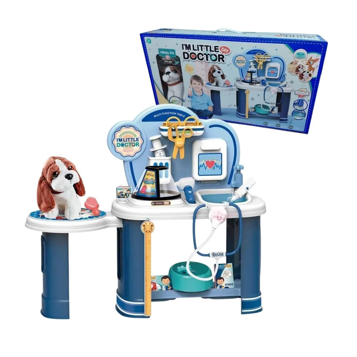 Set Veterinario Doctor Juguete Educativo Mesa Peluche - Azul, marca GENERICO - Foto Principal