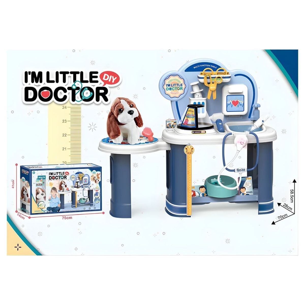 Set Veterinario Doctor Juguete Educativo Mesa Peluche - Azul, marca GENERICO - Foto 2
