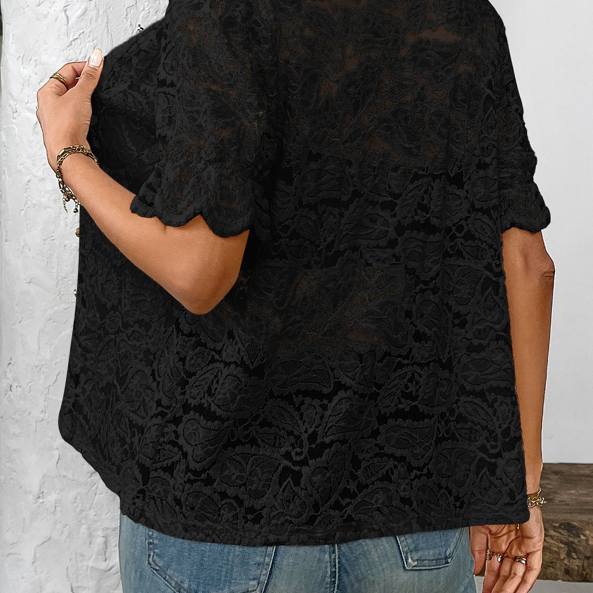 TIOZONEY - Blusa de manga corta para mujer