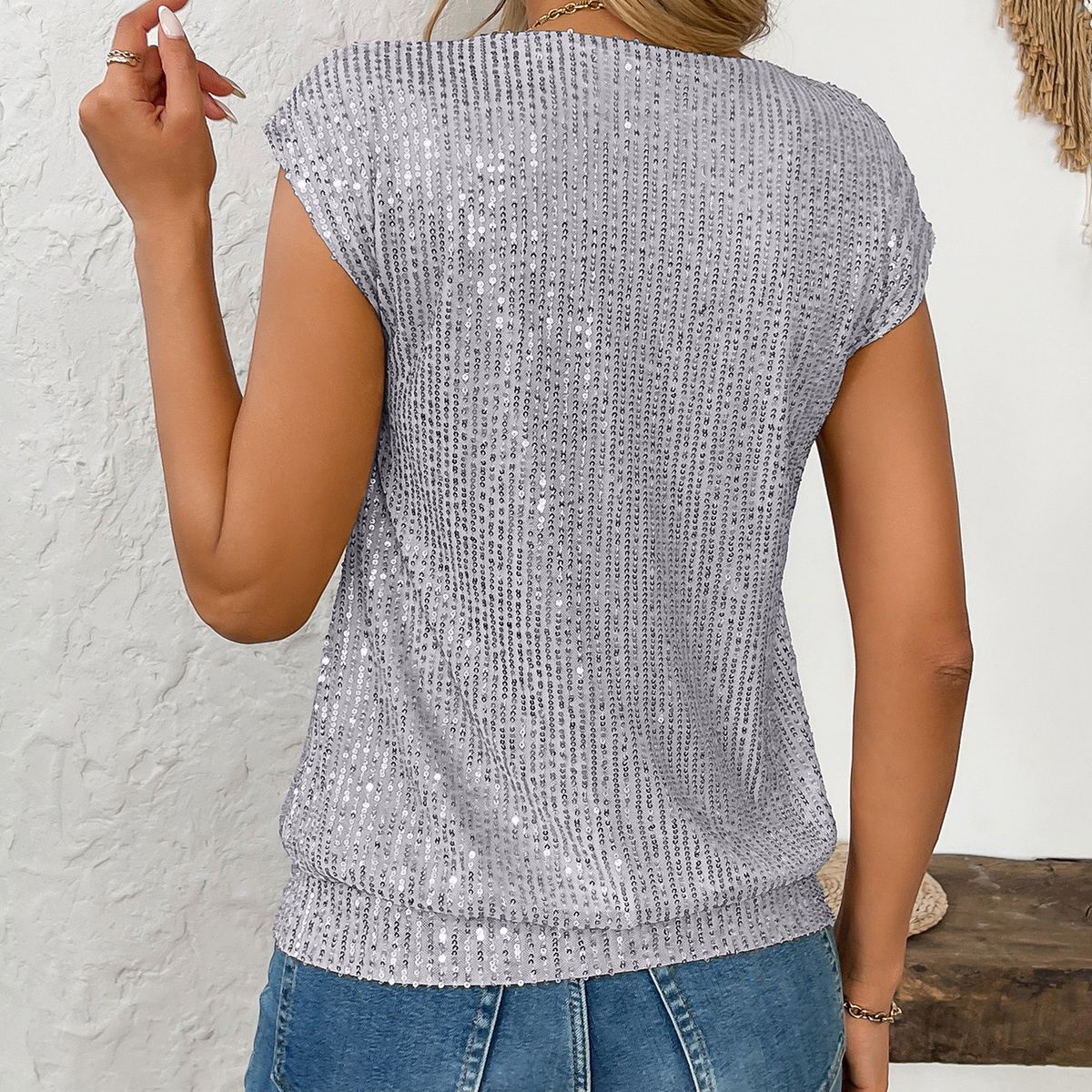 TIOZONEY - Blusa de manga corta para mujer