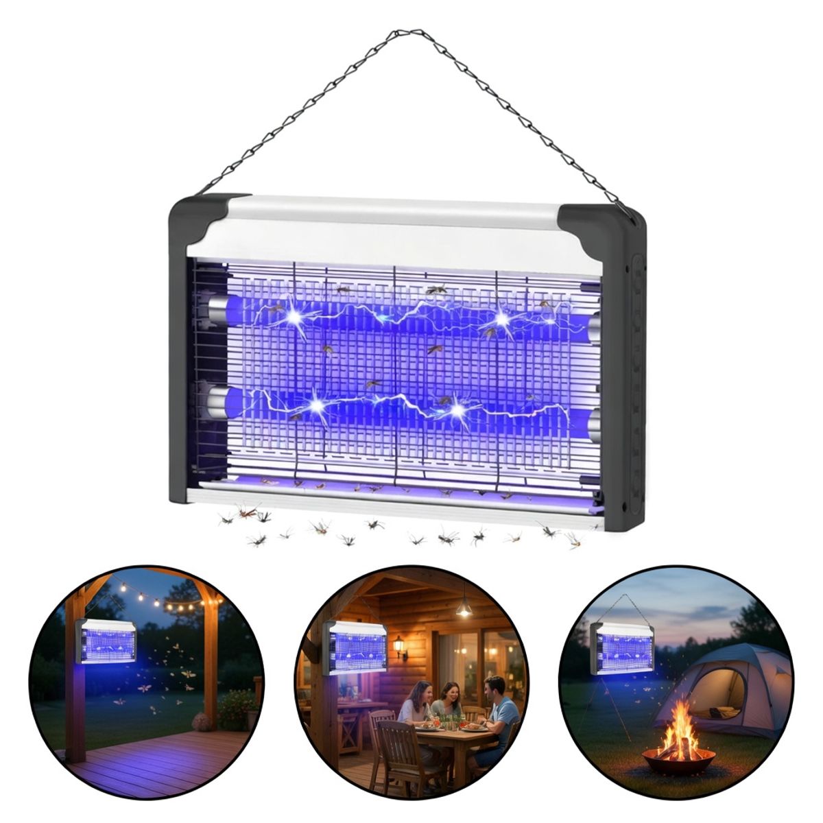 OEM - Equipo Mata Moscas Profesional con Luz UV-A - Insectocutor de Aluminio para Hogar