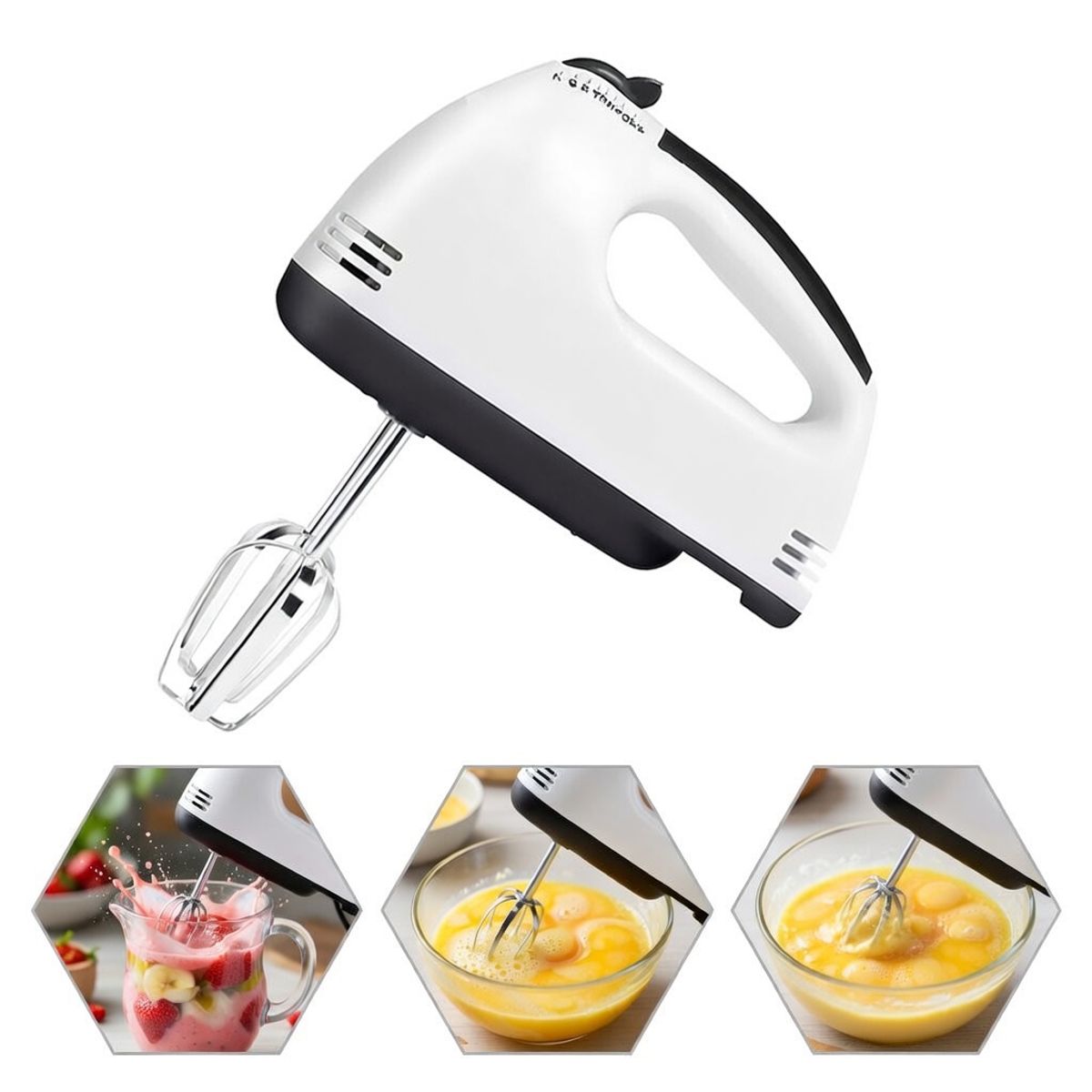 GENERICO - Mini Batidora de Mano 7 Niveles de Potencia - Ideal para Masas, Cremas y Espumar Leche