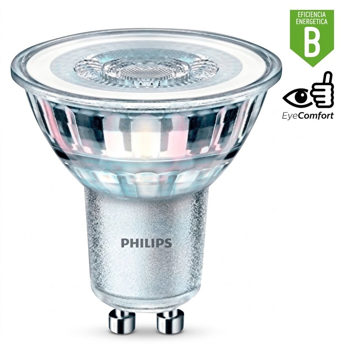 PHILIPS - Pack x3 Foco Dicroico LED GU10 4.6W Luz Cálida PHILIPS