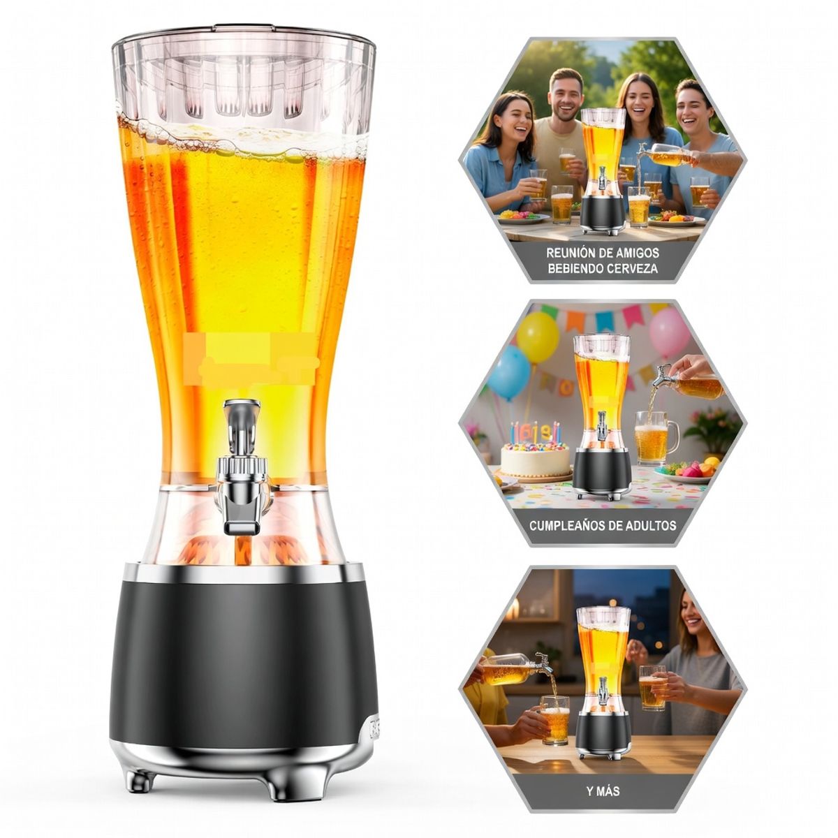 OEM - Parlante Bluetooth con Torre Dispensadora 2.5L - El Regalo Ideal para Fiestas y Bar