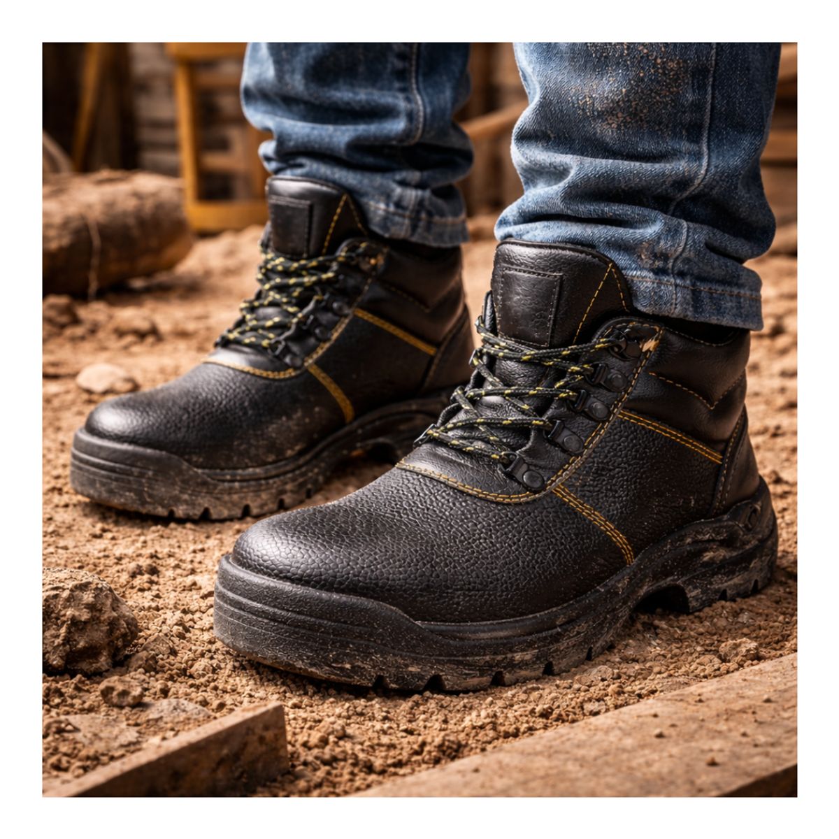 Zapatos de seguridad industrial punta acero 100% cuero, marca GENERICO - Foto 2