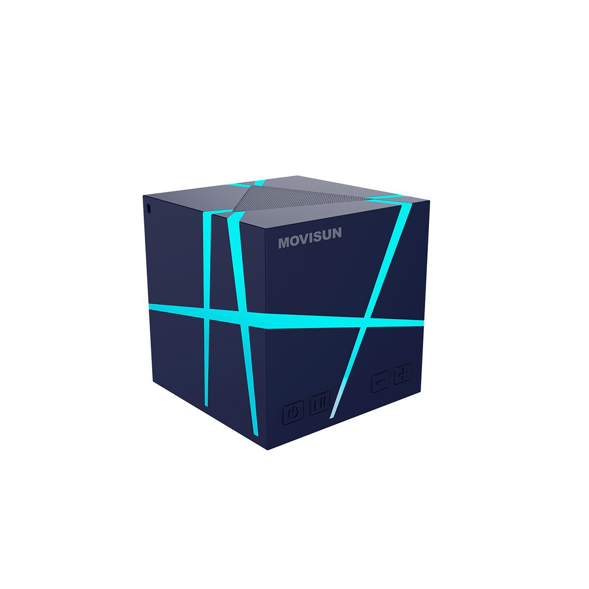 MOVISUN - Parlante Bluetooth Portátil MOVISUN Power Magic Azul 5W con Luces LED TWS MicroSD y Aux