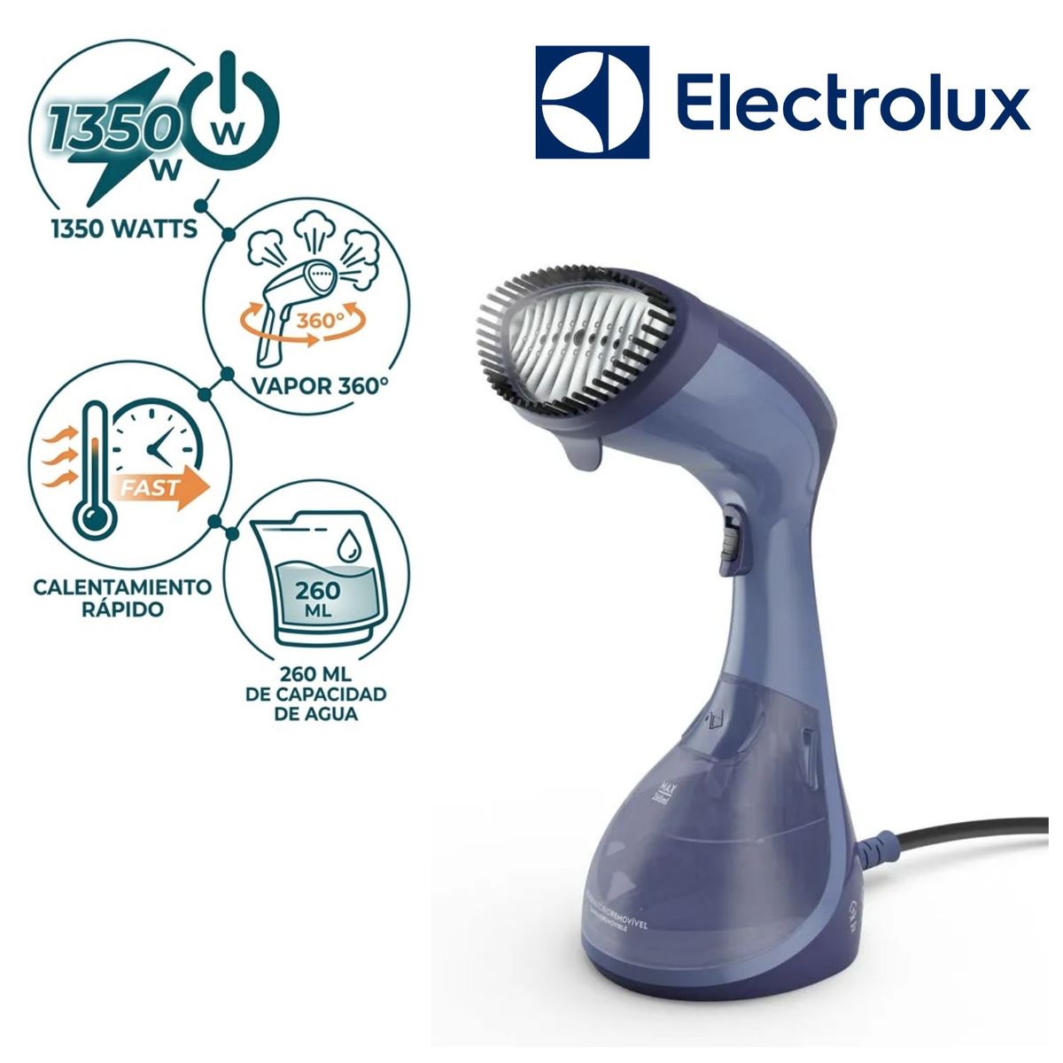 ELECTROLUX - Vaporizador de telas portátil Electrolux EPS10 Tanque de 260 ml