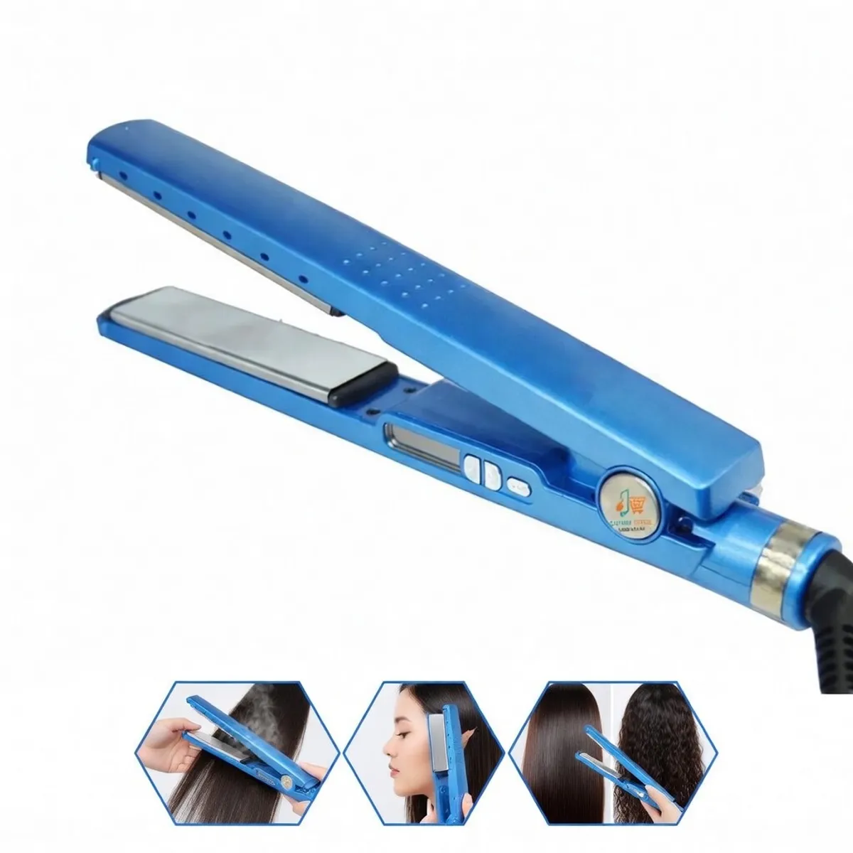Plancha Alisadora Nano Titanium Profesional - Alisado Espejo 450°F para Todo Tipo de Cabello, marca OEM - Foto Principal