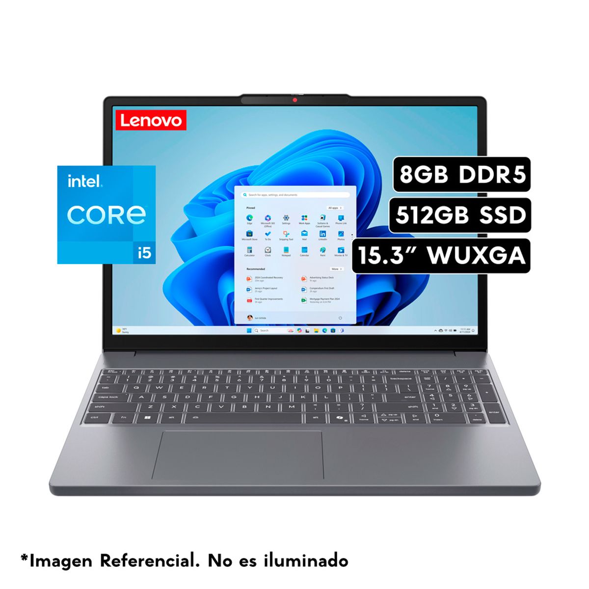 LENOVO - Laptop LENOVO IDEAPAD SLIM 3 15IRH10 - Intel Core i5 13420H RAM 8GB 512GB SSD 15.3″ WUXGA