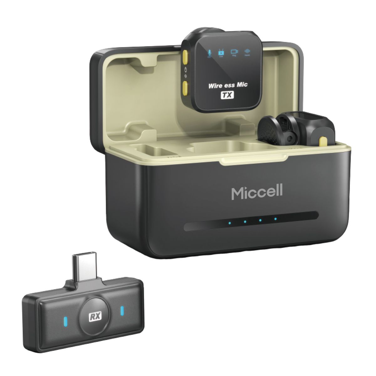 MICCELL - Miccell Micrófono Inalámbrico para Celular Plug and Play para Vlog y Grabación