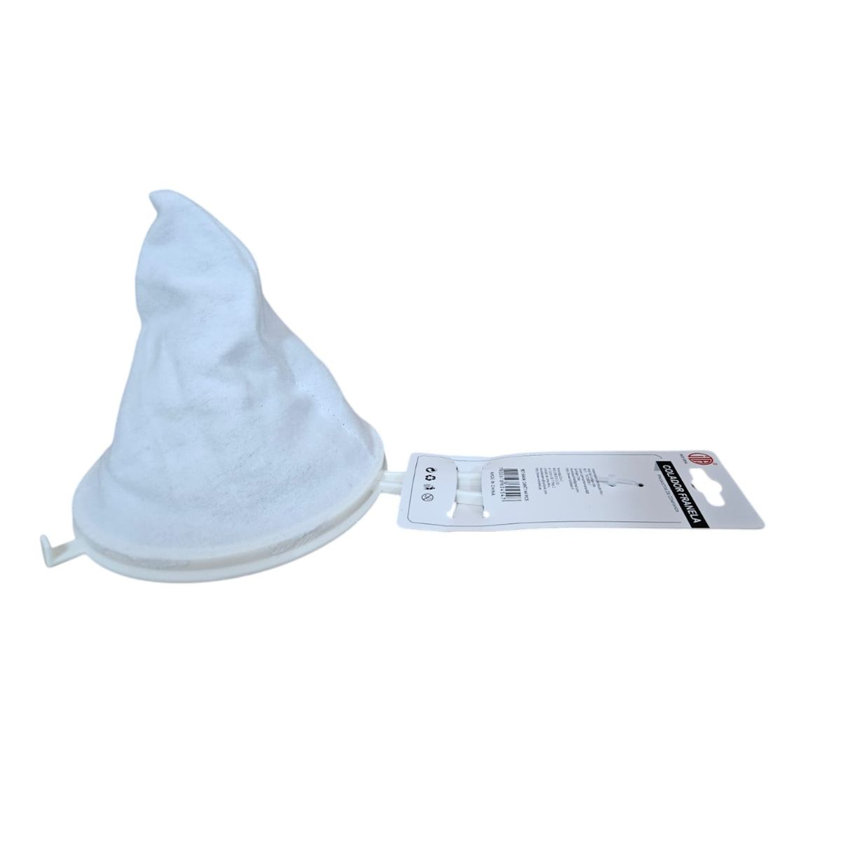 GENERICO - Colador Franela De Tela De 22 Cm Largo Color Blanco 2 Ud