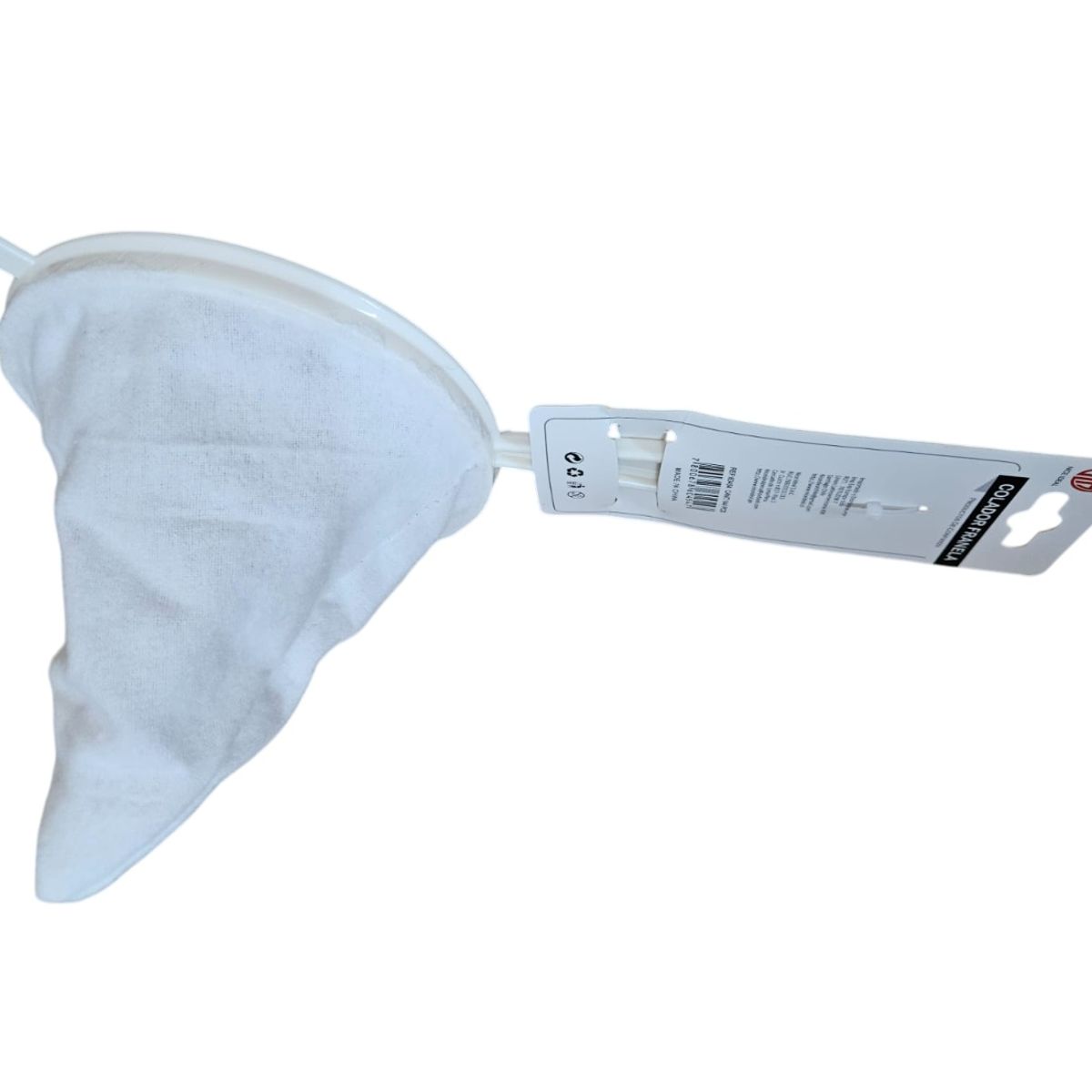 GENERICO - Colador Franela De Tela De 22 Cm Largo Color Blanco 2 Ud
