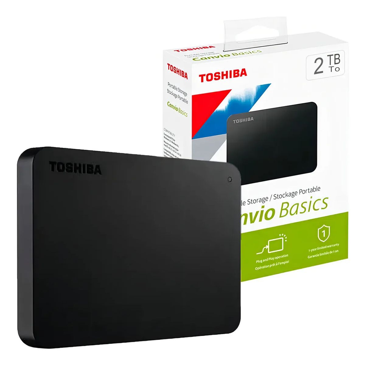 TOSHIBA - Disco Externo Toshiba Canvio 2tb Black Usb 3.0 Hdtb520xk3aa