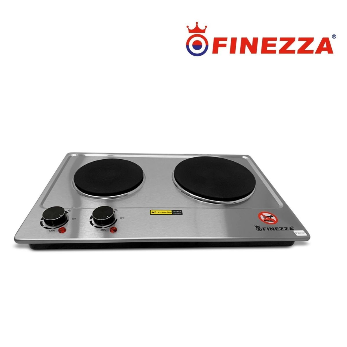 FINEZZA - Cocina eléctrica FINEZZA acero inoxidable 2500 W 2 hornillas FZ-320H2CE