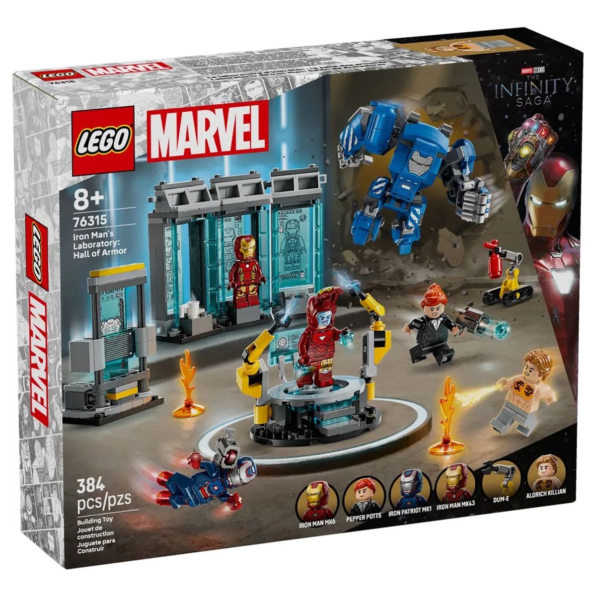 LEGO - LEGO 76315 Laboratorio de Iron Man Sala de Armaduras