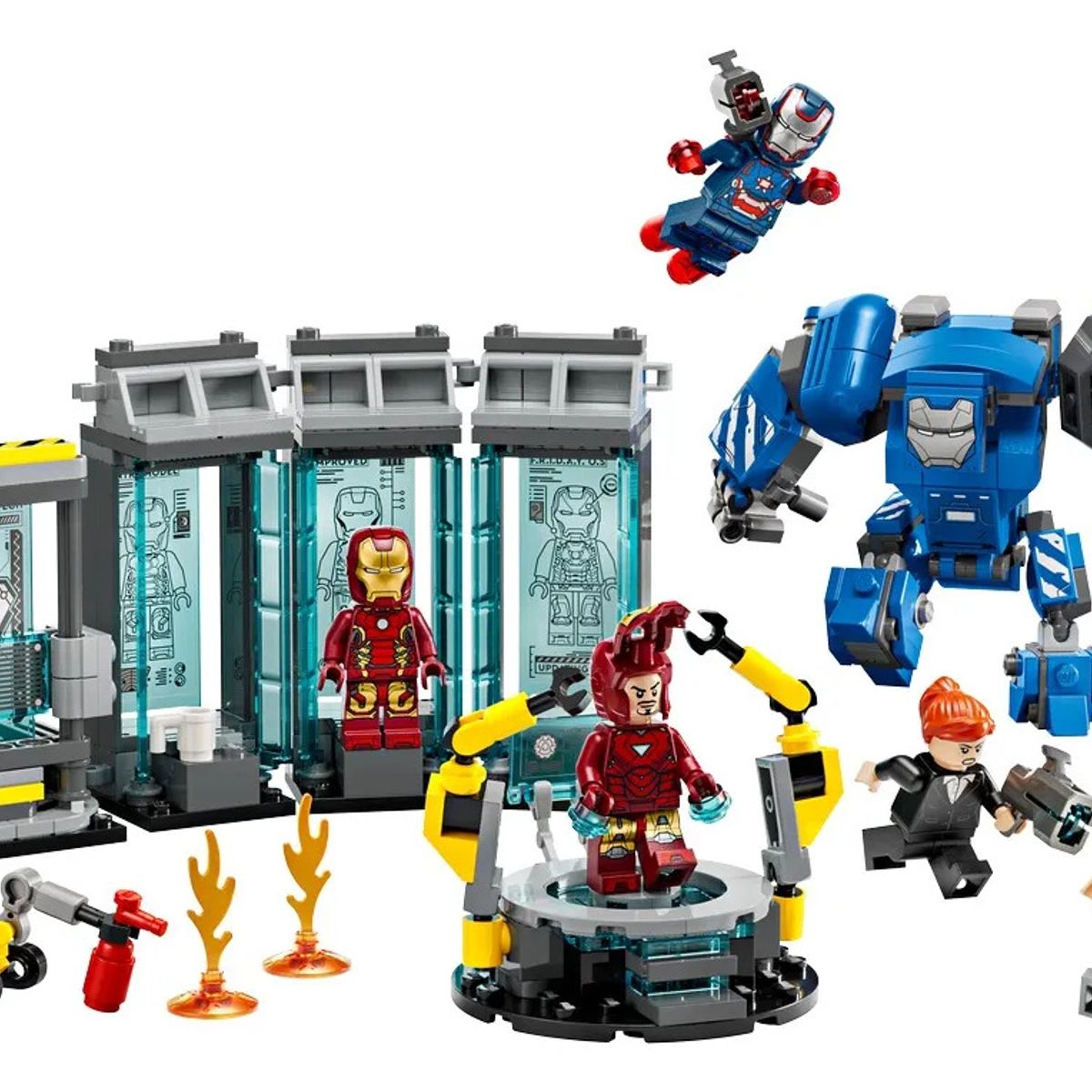 LEGO - LEGO 76315 Laboratorio de Iron Man Sala de Armaduras