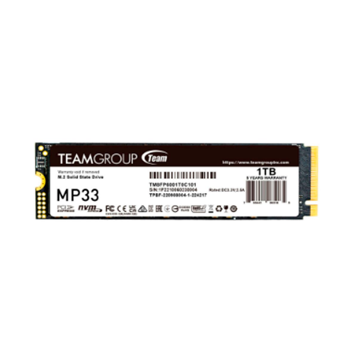 TEAMGROUP - DISCO SOLIDO SSD TEAMGROUP MP33 GEN3X4 1TB M.2 P-N TM8FP6001T0C101