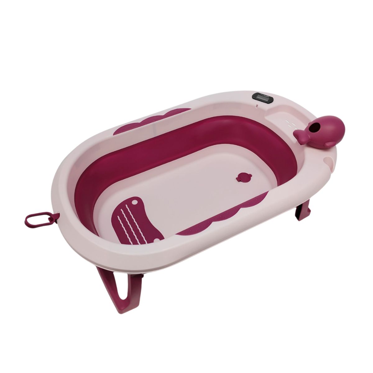 BABY - Bañera Plegable para Bebé Splash - Ergonómica, Compacta y Segura - Rosa DELUXE
