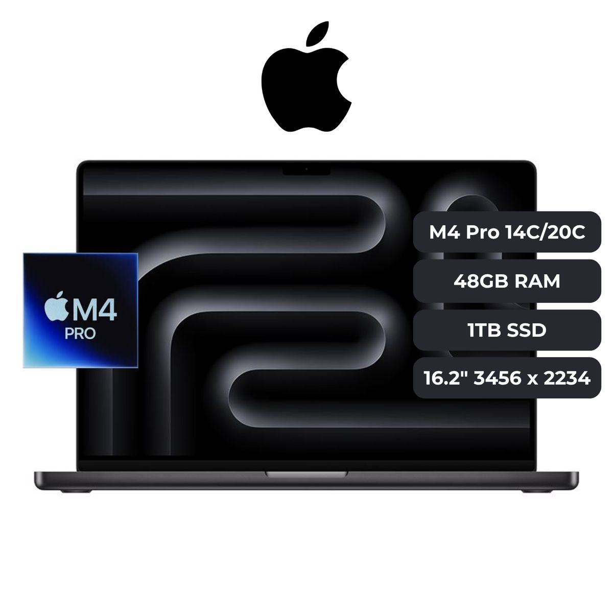 APPLE - Laptop MacBook Pro 16 M4 Pro 14 núcleos, 48GB RAM, 1TB SSD, 16.2"